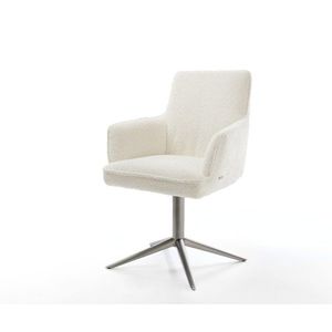 Otočné kreslo Heira-Flex s bielymi podrúčkami Bouclé Grafitová vyobraziť