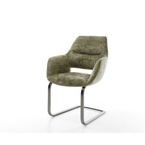 Konzolové kreslo Yago-Flex so šenilovými podrúčkami olivové ploché vyobraziť