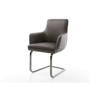 Konzolové kreslo Heira-Flex s podrúčkami z mikrovlákna antracit vyobraziť