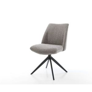 Otočná stolička Elso-Flex Bouclé Striebornošedý krížový rám široký vyobraziť