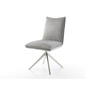 Otočná stolička Lelio-Flex zamatovo sivá Krížový rám široký Nerezová vyobraziť