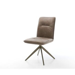 Otočné kreslo Vinjo-Flex mikrovlákno taupe vintage krížový rám široký vyobraziť