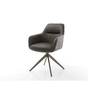 Otočná stolička Pejo-Flex mikrovlákno antracitový vintage krížový rám vyobraziť