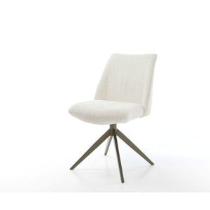 Otočná stolička Elso-Flex Bouclé Biely krížový rám so širokou vyobraziť