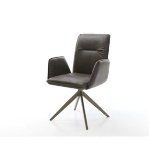 Otočná stolička Vinja-Flex mikrovlákno antracitový vintage krížový rám vyobraziť