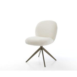 Otočná stolička Nube-Flex Bouclé Biely krížový rám so širokou vyobraziť