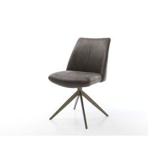 Otočná stolička Elso-Flex mikrovlákno antracitový vintage krížový rám vyobraziť