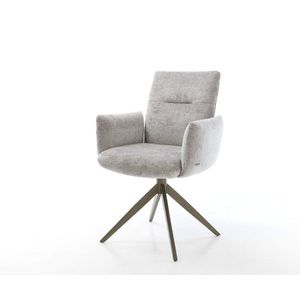 Otočná stolička Jova-Flex s podrúčkami šenil striebornošedý krížový vyobraziť