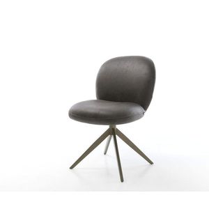 Otočná stolička Nube-Flex mikrovlákno antracitový vintage krížový rám vyobraziť