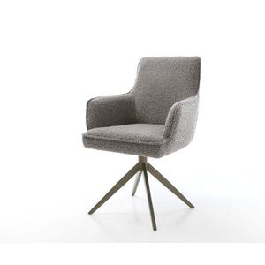 Otočná stolička Heira-Flex s podrúčkami Bouclé striebornosivá Krížový vyobraziť