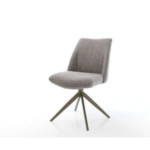 Otočná stolička Elso-Flex Bouclé Strieborná sivá Krížový rám so vyobraziť