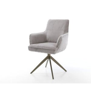 Otočná stolička Heira-Flex s podrúčkami Šnúra strieborno-sivá Krížový vyobraziť