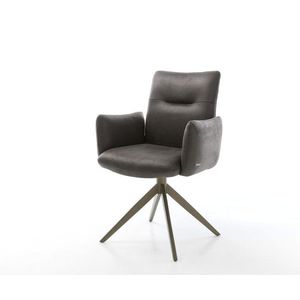 Otočná stolička Jova-Flex s podrúčkami mikrovlákno antracitový vintage vyobraziť