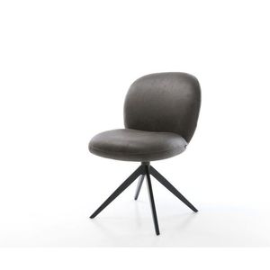 Mikrovlákno Nube-Flex antracitová vintage otočná stolička Krížový rám vyobraziť