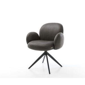 Otočná stolička Nube-Flex s podrúčkami Mikrovlákno antracit Vintage vyobraziť