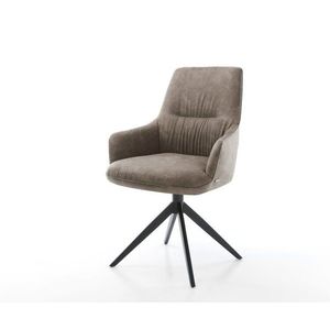 Otočné kreslo Zelia-Flex s podrúčkami Mikrovlákno Taupe Vintage Cross vyobraziť