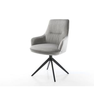 Otočná stolička Zelia-Flex s podrúčkami Zamatovo sivá Krížový rám vyobraziť