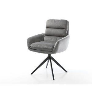 Otočná stolička Abelia-Flex s podrúčkami zamatovo sivá krížový rám vyobraziť