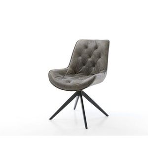 Otočné kreslo Taimi-Flex z mikrovlákna sivé antický krížový rám široký vyobraziť