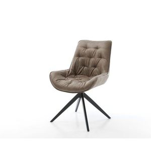 Otočná stolička Taimi-Flex mikrovlákno taupe vintage krížový rám vyobraziť