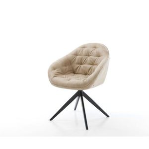 Otočné kreslo Gaio-Flex Mikrovlákno béžové Vintage Cross Frame Wide vyobraziť