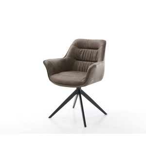 Otočná stolička Kaira-Flex mikrovlákno taupe vintage krížový rám vyobraziť