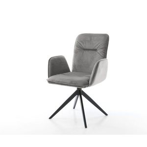 Otočná stolička Vinja-Flex zamatovo sivý krížový rám široký čierny vyobraziť