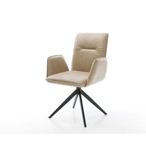 Otočná stolička Vinja-Flex Mikrovlákno béžová Vintage krížový rám vyobraziť