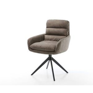 Otočná stolička Abelia-Flex s podrúčkami mikrovlákno taupe vintage vyobraziť