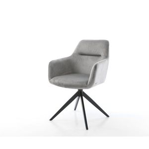 Otočná stolička Pejo-Flex zamatovo sivá Krížový rám široký čierny vyobraziť