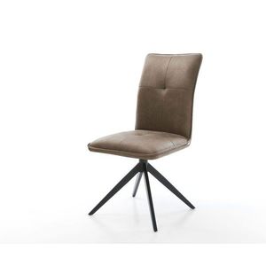 Otočná stolička Maddy-Flex mikrovlákno taupe vintage krížový rám vyobraziť