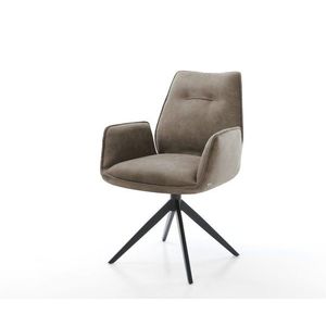 Otočné kreslo Zoa-Flex Mikrovlákno Taupe Vintage Cross Frame Wide vyobraziť