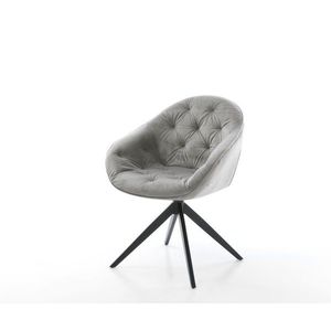 Otočná stolička Gaio-Flex zamatovo sivý krížový rám široký čierny vyobraziť