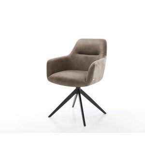 Otočná stolička Pejo-Flex mikrovlákno taupe vintage krížový rám široký vyobraziť