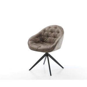 Otočné kreslo Gaio-Flex mikrovlákno taupe vintage krížový rám široký vyobraziť