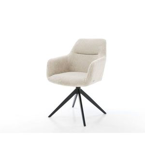 Otočná stolička Pejo-Flex Cord Béžový krížový rám široký čierny 360° vyobraziť