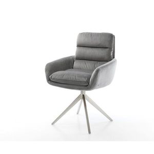 Otočná stolička Abelia-Flex s podrúčkami Zamatovo sivá Krížový rám vyobraziť