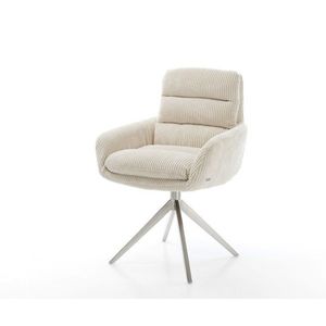 Otočná stolička Abelia-Flex s podrúčkami Šnúra béžová Krížový rám vyobraziť