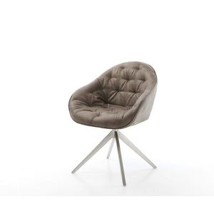 Otočná stolička Gaio-Flex z mikrovlákna taupe vintage krížový rám vyobraziť