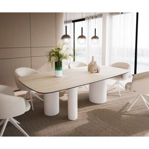 Jedálenský stôl Edge Boot 240x120 keramický travertín prírodný Troa vyobraziť