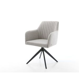 Jedálenská stolička Greg-Flex látka svetlosivá krížová podnož široká vyobraziť