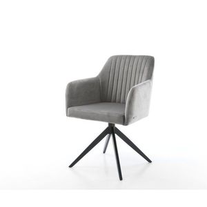 Jedálenská stolička Greg-Flex velvet sivá krížová podnož široká čierna vyobraziť