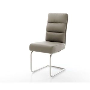 Jedálenská stolička Pela-Flex pravá koža béžová konzolová podnož vyobraziť