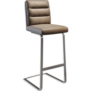 Barová stolička Pela-Flex pravá koža béžová konzolová podnož ploché vyobraziť