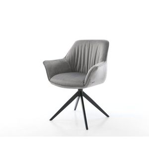 Keila-Flex jedálenská stolička s podrúčkami zamatovo sivá krížová vyobraziť