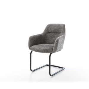 Pejo-Flex jedálenská stolička bouclé sivá okrúhla konzolová podnož vyobraziť