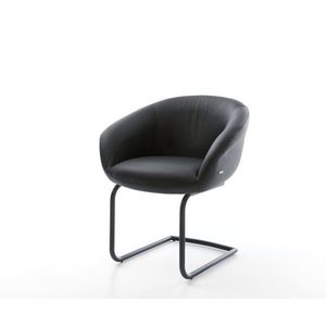 Vinka-Flex jedálenská stolička s podrúčkami pravá koža čierna vyobraziť