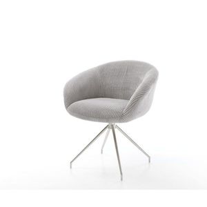 Jedálenská stolička Vinka-Flex s manšestrovými podrúčkami strieborno vyobraziť