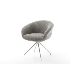 Jedálenská stolička Vinka-Flex s podrúčkami bouclé strieborno-sivá vyobraziť