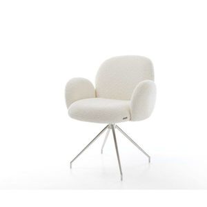 Jedálenská stolička Nube-Flex s podrúčkami bouclé biela krížová podnož vyobraziť